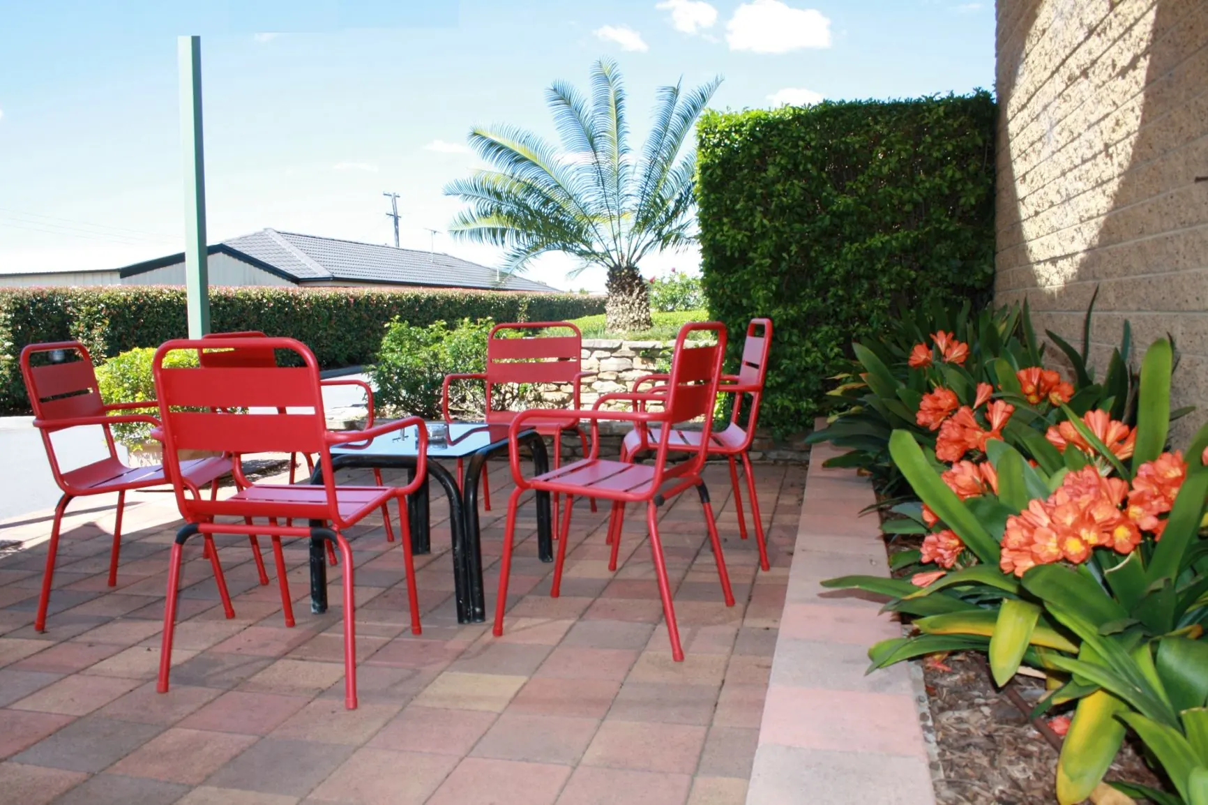 The sunny garden courtyard